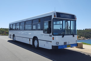 53 seat Mercedes Benz school bus for hire, charter and rent
