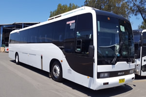 65 seat MAN school coach for hire, charter and rent
